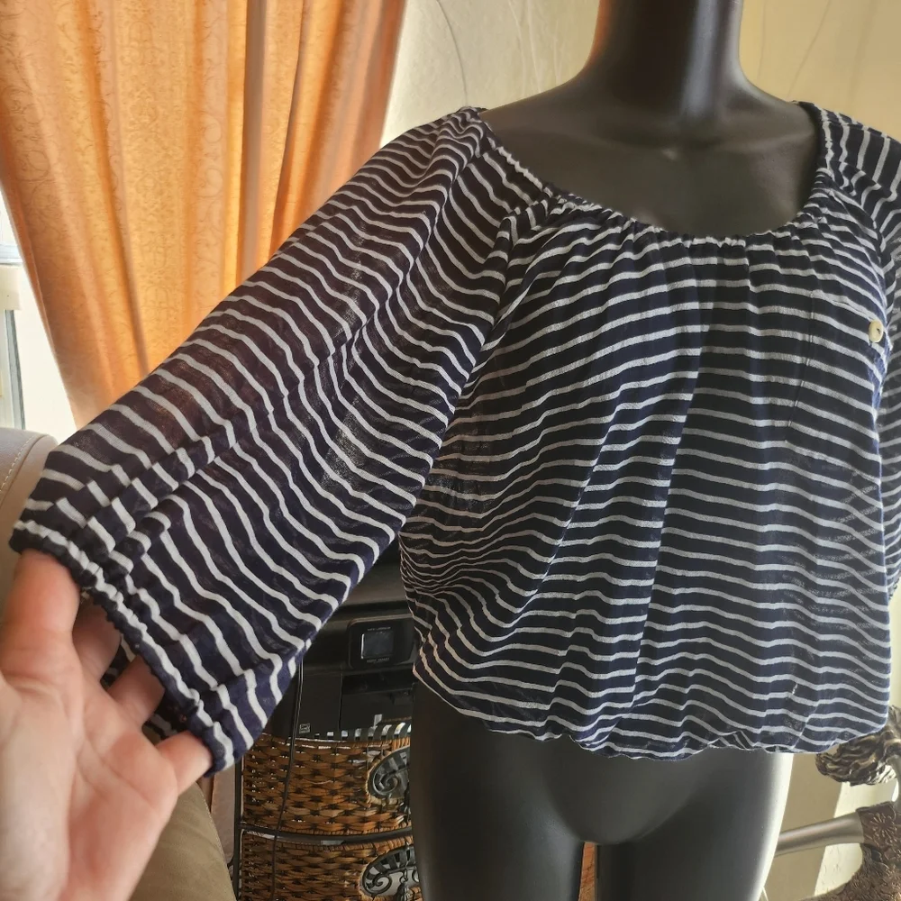 J.Crew Whisper Gauze Peasant Blouse Top size XXS NEW